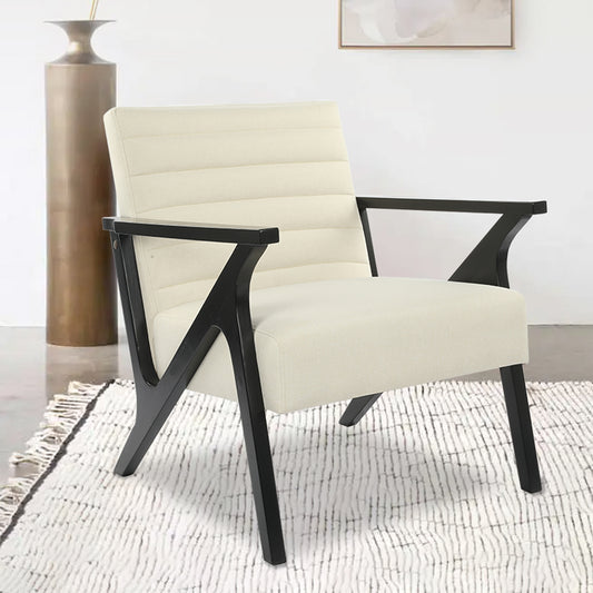 Mid Century Modern Accent Chair for Living Room, Upholstered Armchair with Solid Wood Frame